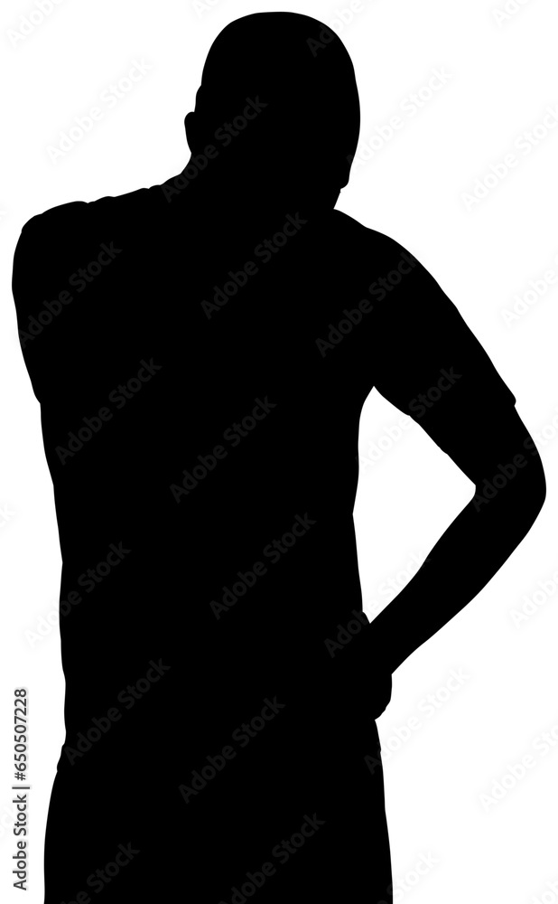 Digital png silhouette of male football player on transparent background