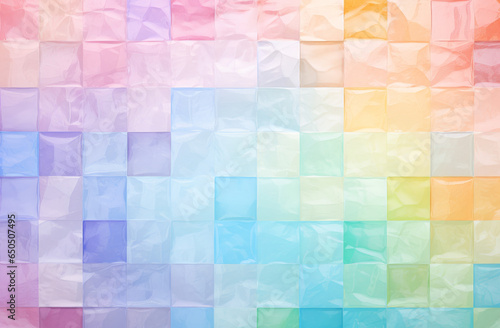 many pastel colors tile background with small squares - generative ai