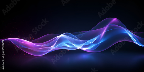 A black background with a blue and pink wave