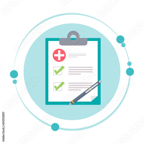 Medical clipboard diagnosis vector illustration graphic icon