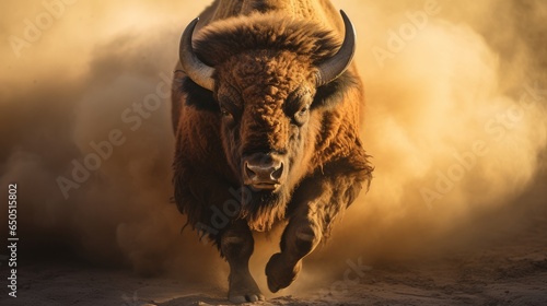 running bison