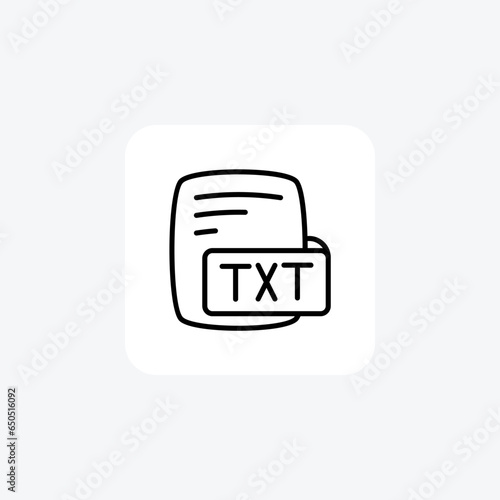 Txt Plain Text Line Style Icon