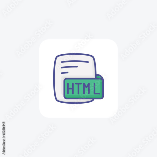 Html Hypertext Markup Language Color Outline Style Icon