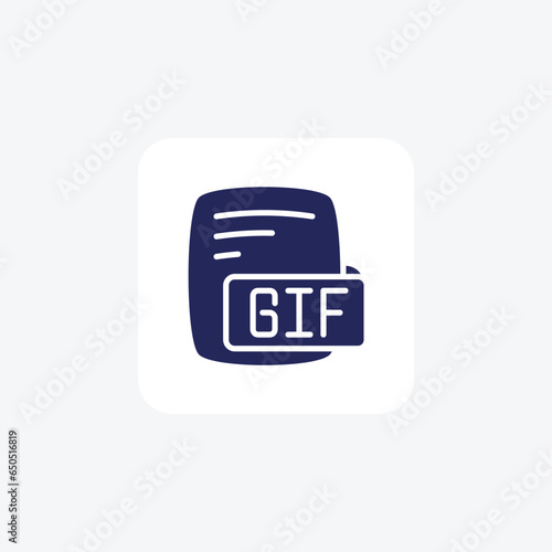 Gif Graphics Interchange Format Glyph Filled Style Icon