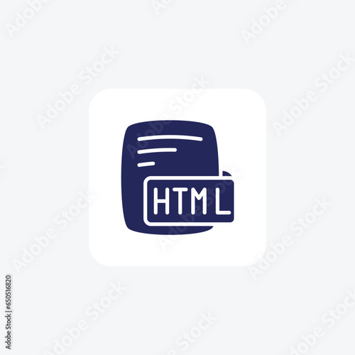Html Hypertext Markup Language Glyph Filled Style Icon