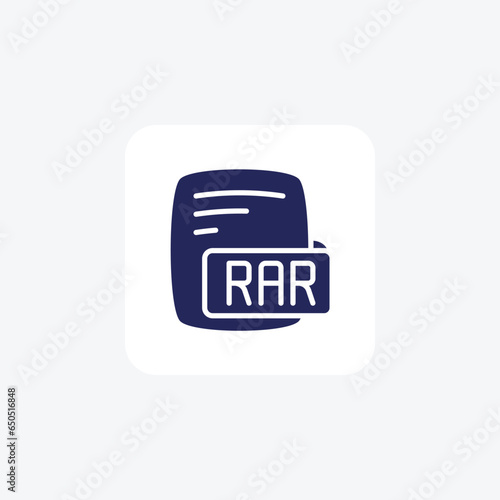 Rar Roshal Archive Glyph Filled Style Icon