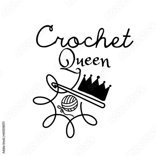 Crochet Queen. Logo, sticker, card.