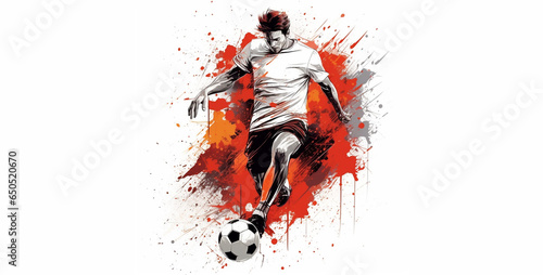 Design a simple graphic T Shirt with soccer theme beautiful, soccer football player. Generative Ai content © Kashif Ali 72