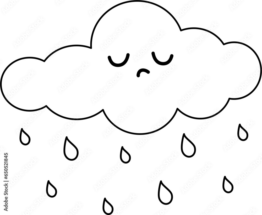 Cute cloud clipart, overcast weather outline, cloud outline, weather doodle Cute cloud clipart, overcast weather outline, cloud outline, weather doodle