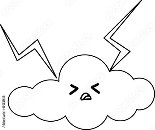 Cute cloud clipart, overcast weather outline, cloud outline, weather doodle