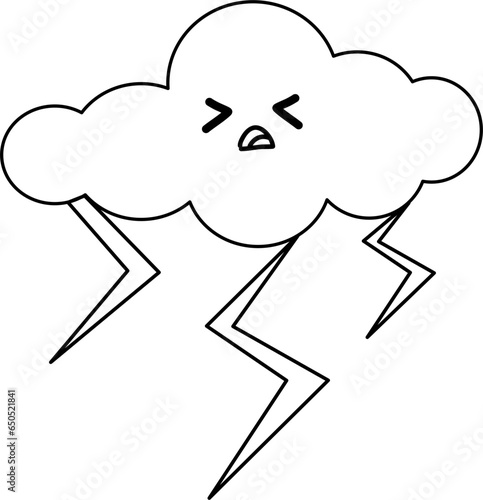 Cute cloud clipart, overcast weather outline, cloud outline, weather doodle