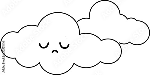 Cute cloud clipart, overcast weather outline, cloud outline, weather doodle
