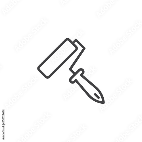 Paint roller line icon