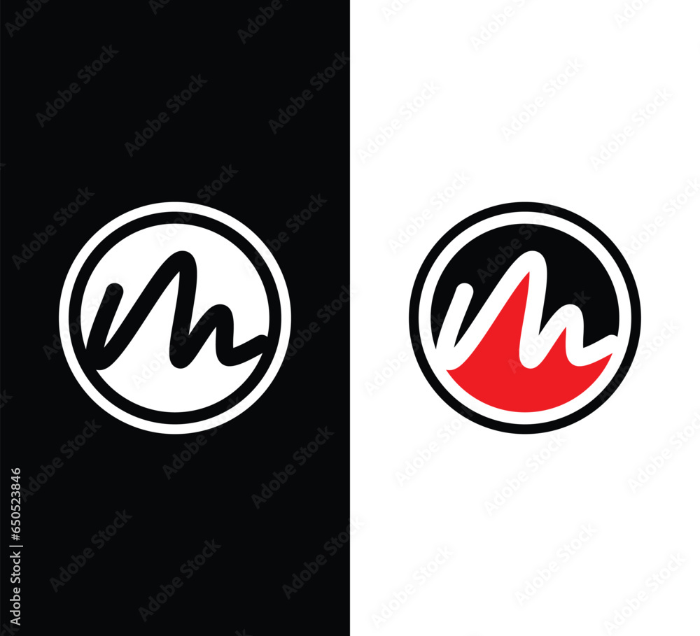 Creative Modern Initial Letter M Logo. Black and White Logo. Usable for Business Logos. Flat Vector Logo Design Template Element Creative Modern Initial Letter M Logo. Black and White Logo. Usable for Business Logos. Flat Vector Logo Design Template Element