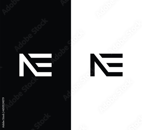 Letter NE Logo Design Vector