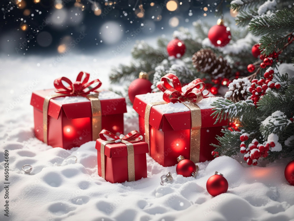 red gift for christmas on a wooden background with snow
Christmas tree and snow background Christmas holidays background with copy space for your text
red gift for christmas on a wooden background with snow
Christmas tree and snow background Christmas holidays background with copy space for your text