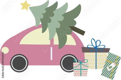 „ÇØ„É™„Çπ„Éû„Çπ„ÇíÊ∫ñÂÇô„Åô„ÇãËªä„ÅÆ„Ç§„É©„Çπ„Éà