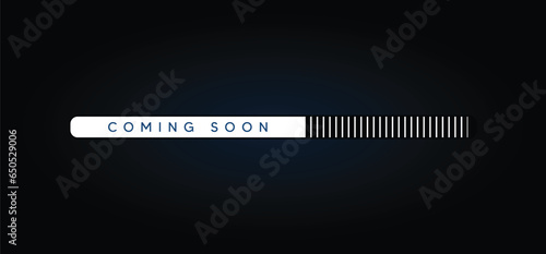 loading style coming soon vector poster on dark space background