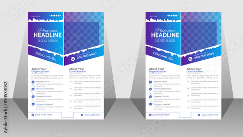 1 sided business flyer design template with high quality concept  . 