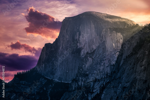Stunning Sunset Colors on Half Dome, Yosemite National Park, California