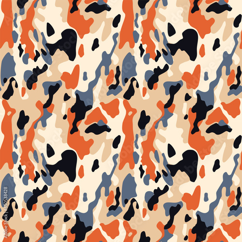 Colorful military seamless pattern. Animal print. Vector stains background