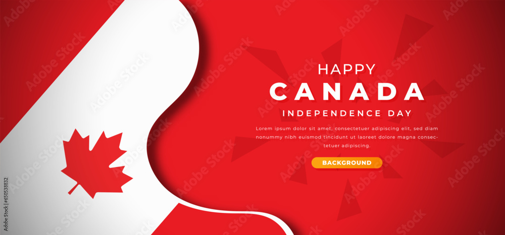 Happy Canada Independence Day Design Paper Cut Shapes Background Illustration for Poster, Banner, Advertising, Greeting Card Happy Canada Independence Day Design Paper Cut Shapes Background Illustration for Poster, Banner, Advertising, Greeting Card