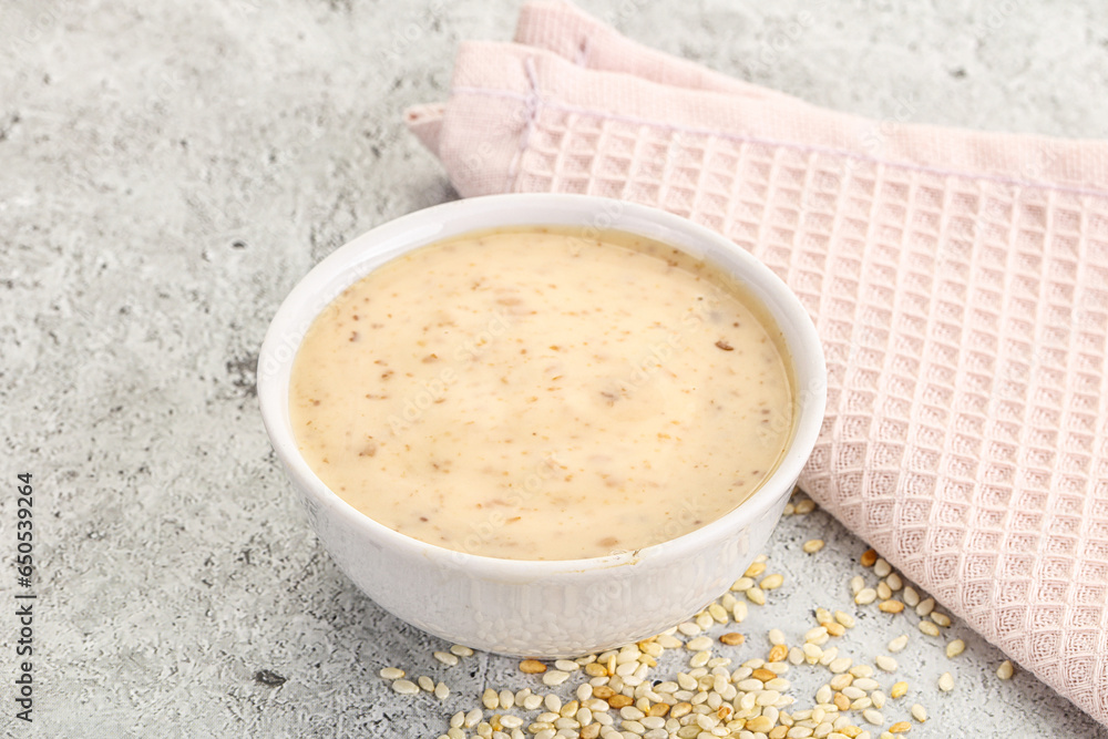 Sesame sauce in the bowl Sesame sauce in the bowl