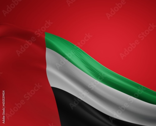 Abstract UAE Flag 3D Render (3D Artwork)