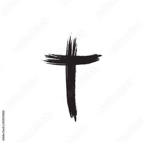 Christian cross icon vector