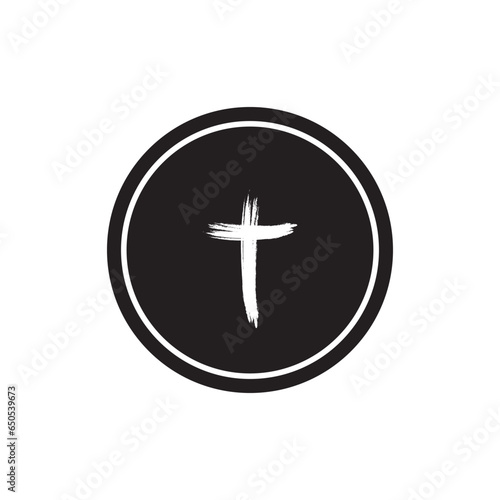 Christian cross icon vector