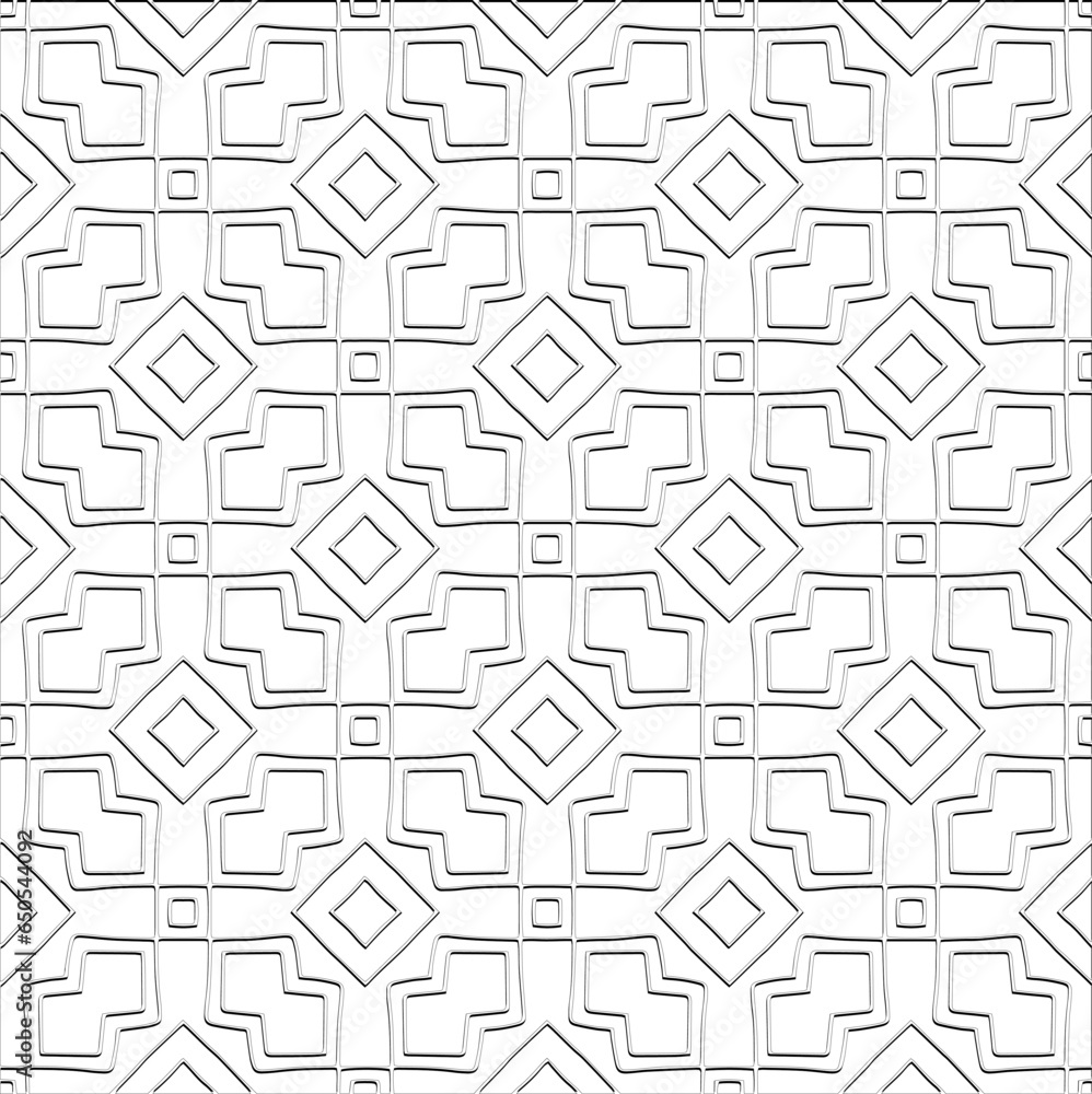 Abstract background with figures from lines. Black and white texture for web page, textures, card, poster, fabric, textile. Monochrome pattern. Repeating design. Abstract background with figures from lines. Black and white texture for web page, textures, card, poster, fabric, textile. Monochrome pattern. Repeating design.