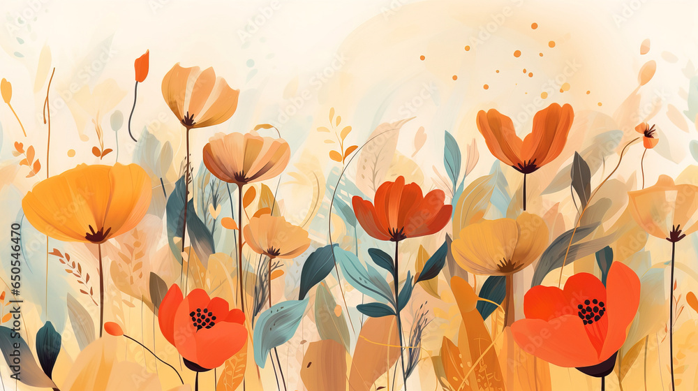 Naklejka premium abstract floral background, illustratrion