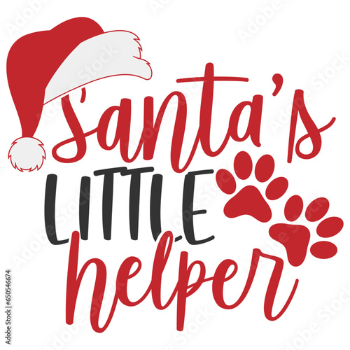 Santas Little Helper - Christmas Dog Illustration