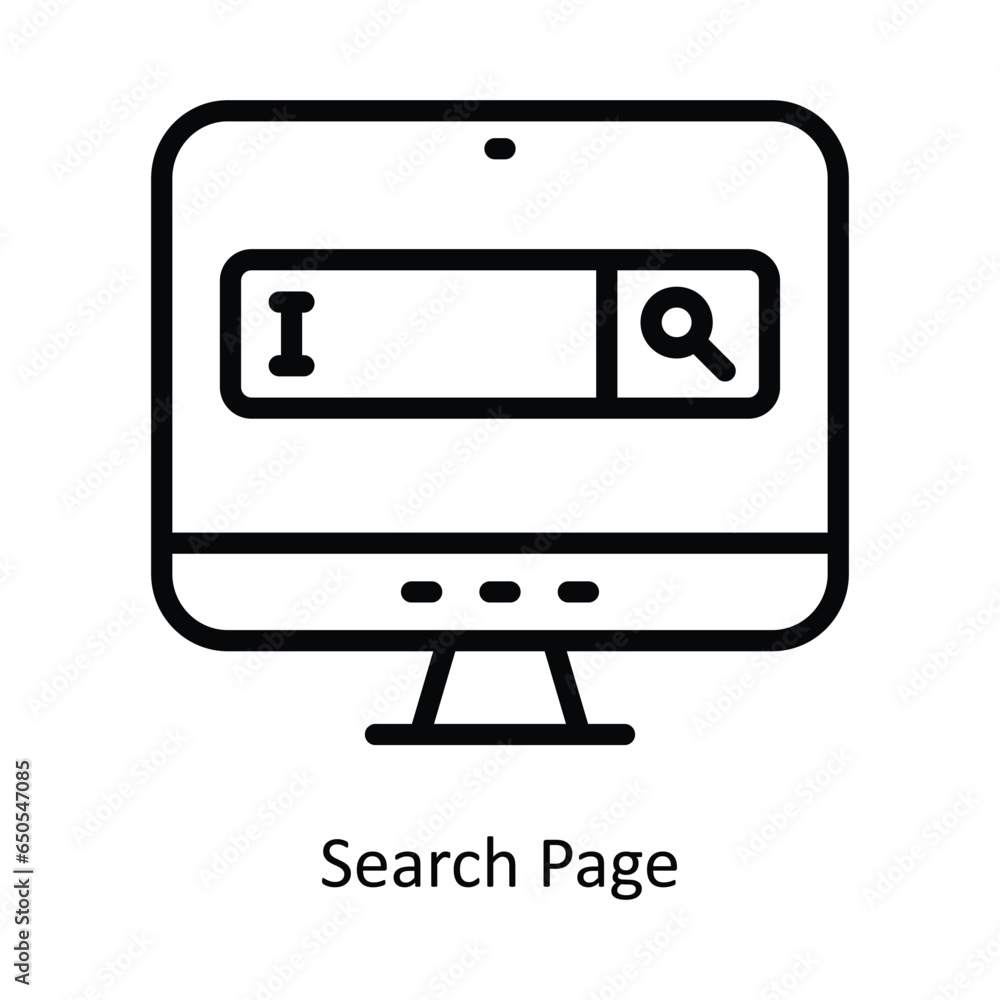 Search Page vector outline icon illustration. EPS 10 File. Search Page vector outline icon illustration. EPS 10 File.