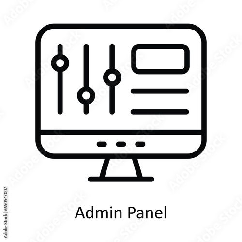 Admin Panel vector  outline icon illustration. EPS 10 File.
