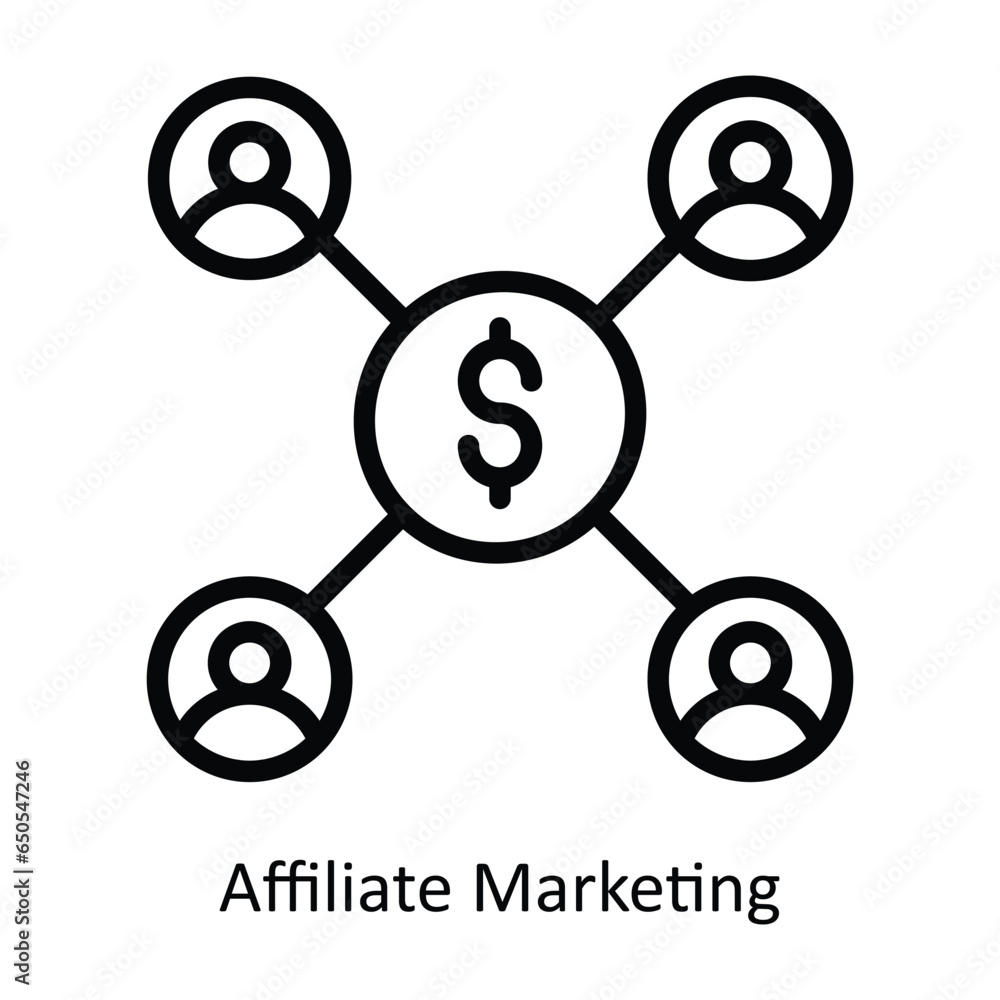 Affiliate Marketing vector outline icon illustration. EPS 10 File. Affiliate Marketing vector outline icon illustration. EPS 10 File.