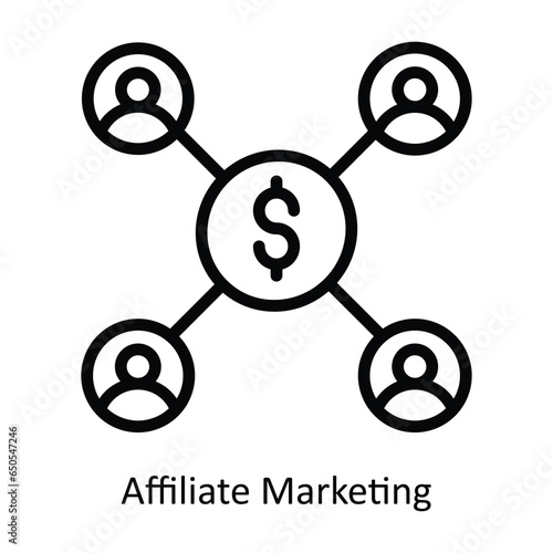 Affiliate Marketing vector  outline icon illustration. EPS 10 File.
