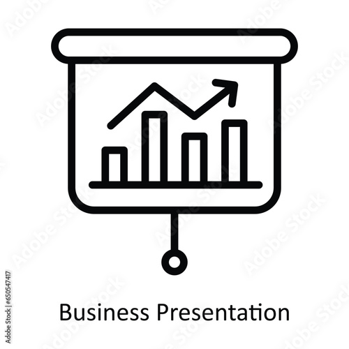 Business Presentation vector  outline icon illustration. EPS 10 File.