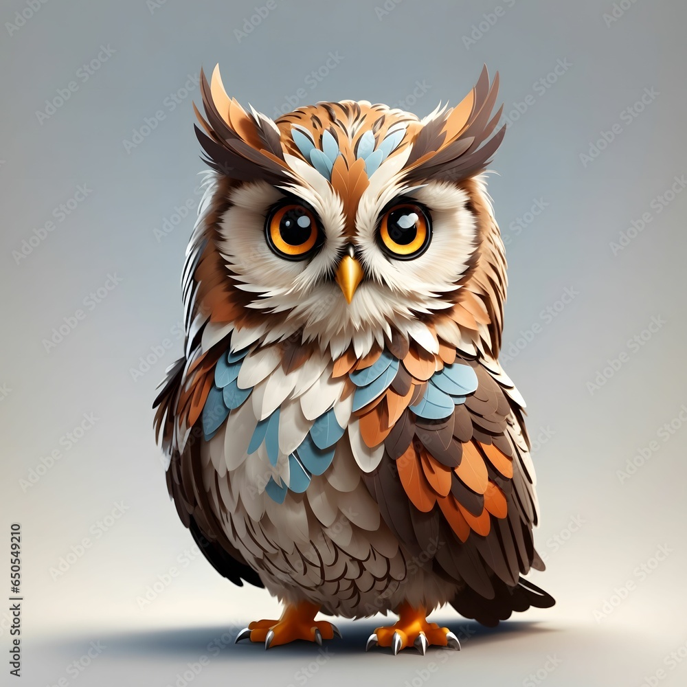 Naklejka premium Owl Illustration AI Generative