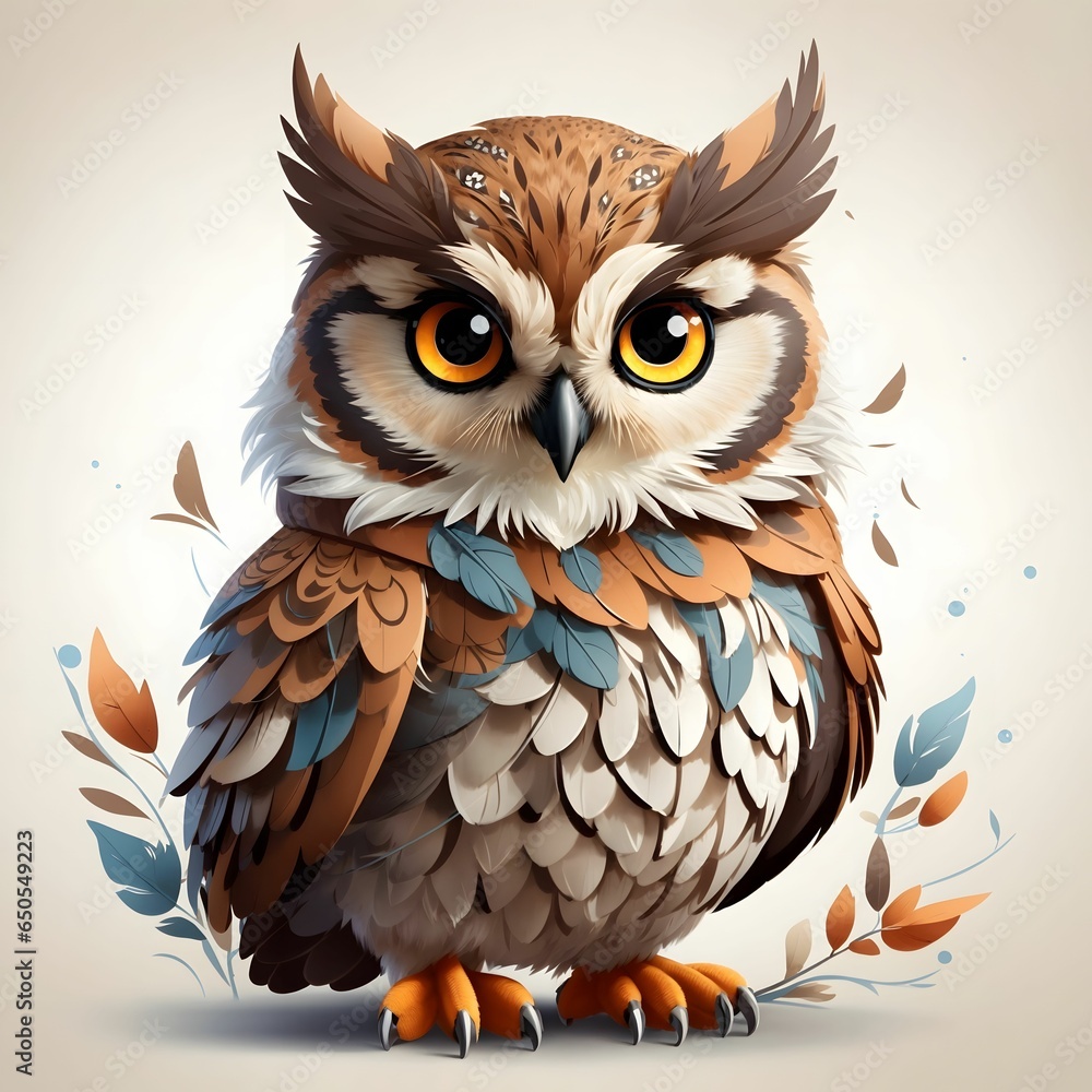 Owl Illustration AI Generative Owl Illustration AI Generative