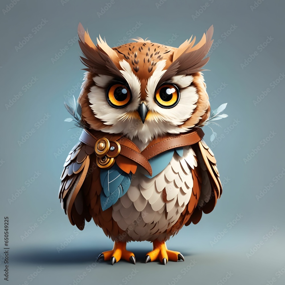 Obraz premium Owl Illustration AI Generative