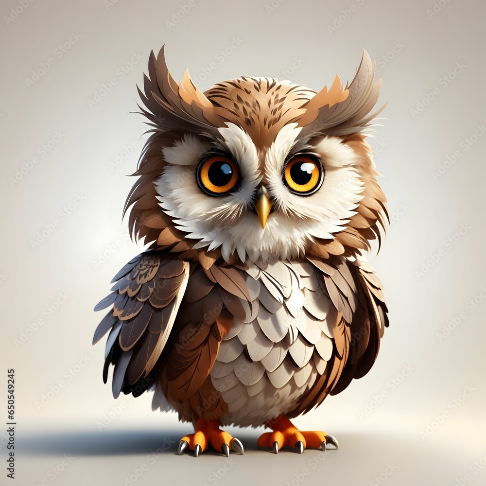 Fototapeta premium Owl Illustration AI Generative