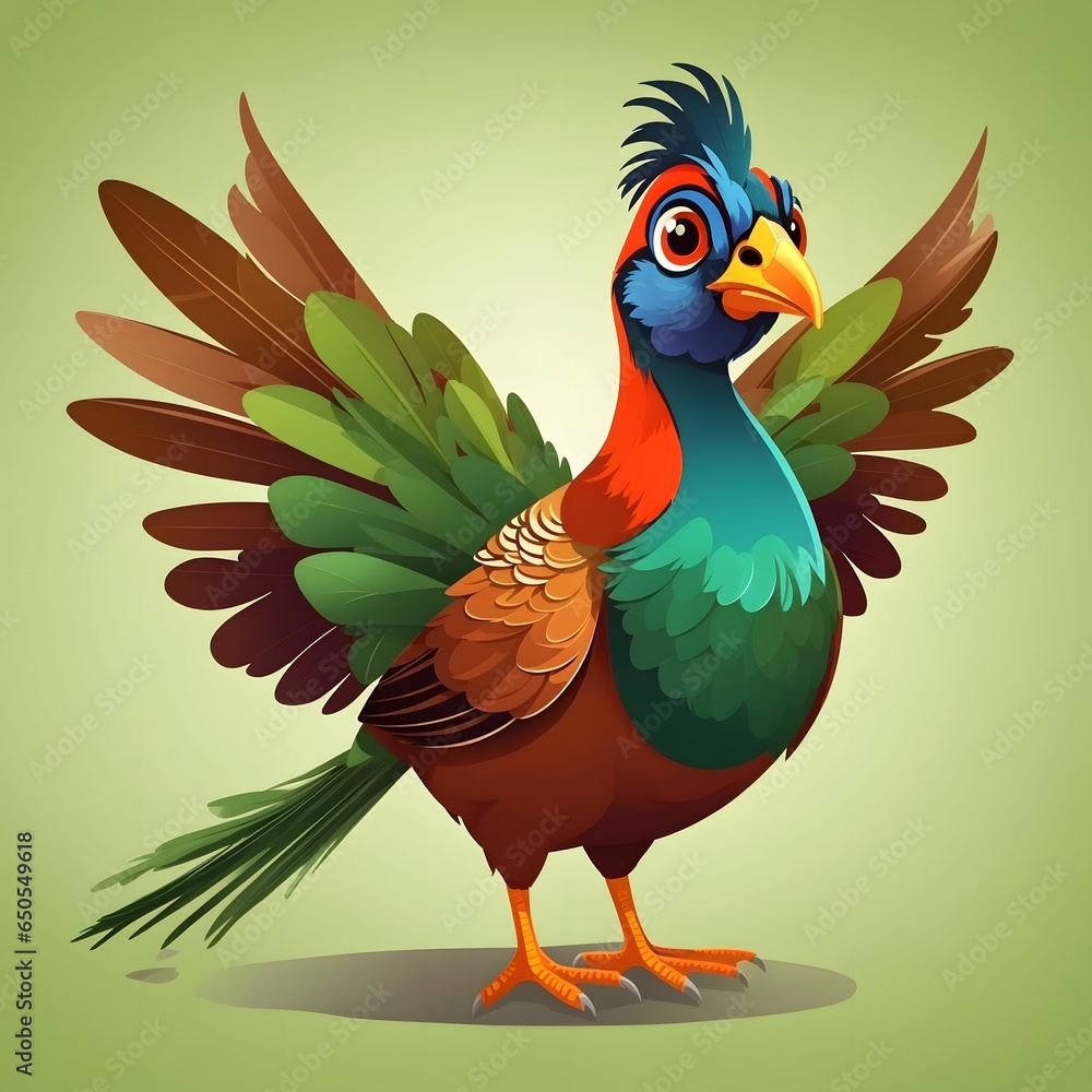 Fototapeta premium Pheasant Illustration AI Generative