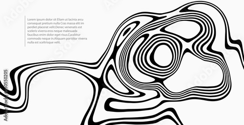 Fluid background of black smooth lines,abstract wavy background design.
