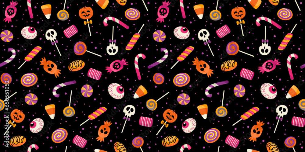 Halloween background. Seamless pattern with Halloween symbols. Vector Halloween background. Seamless pattern with Halloween symbols. Vector