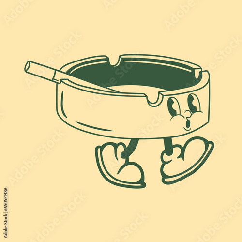 Vintage character design of cigarette ashtray
