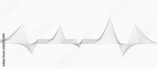 Fototapeta Naklejka Na Ścianę i Meble -  Abstract wave element for design. Digital frequency track equalizer. Stylized line art background. Vector illustration. Wave with lines created using blend tool. Curved wavy line, smooth stripe.
