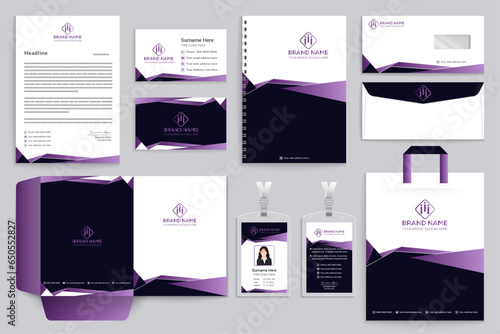Heart with cardiograph stationery design