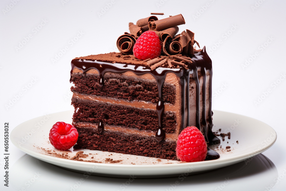 chocolate cake with raspberry on white chocolate cake with raspberry on white