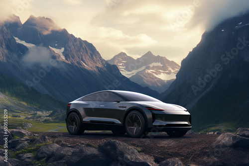 electric suv in mountains  © damien
